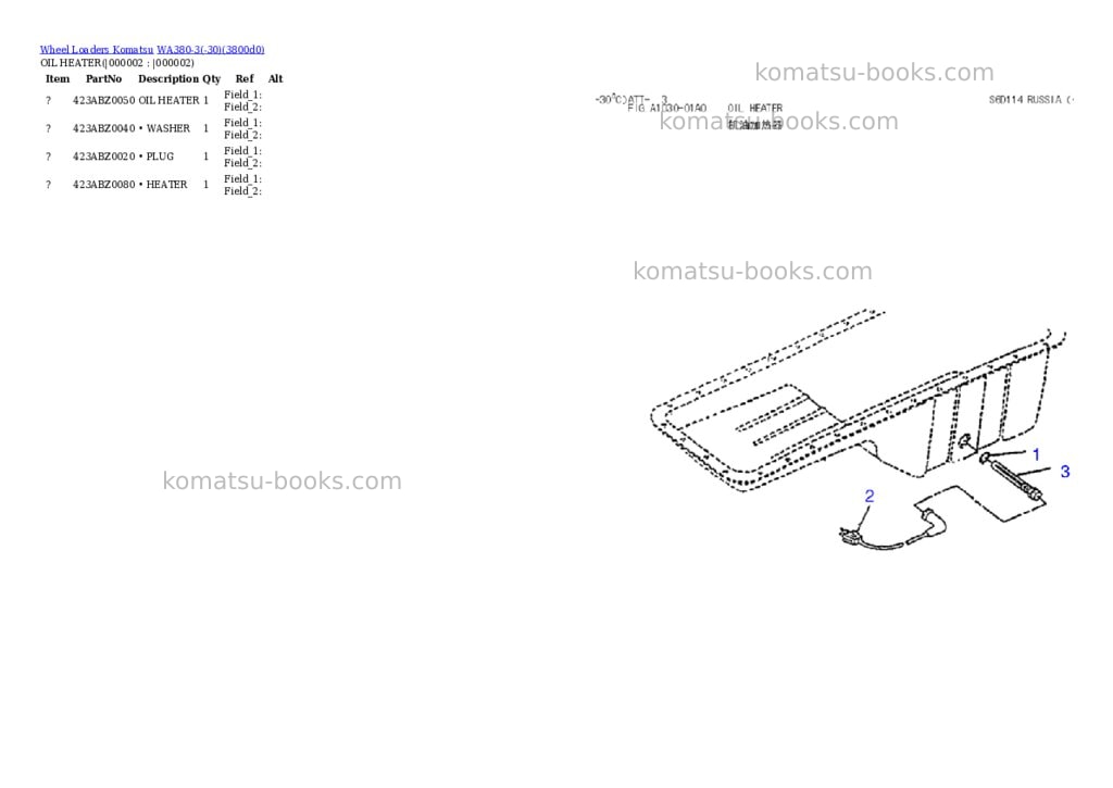 Komatsu wa380-3-30 Parts catalog cover Page 2 Komatsu wa380-3-30 Parts catalog cover Page 2