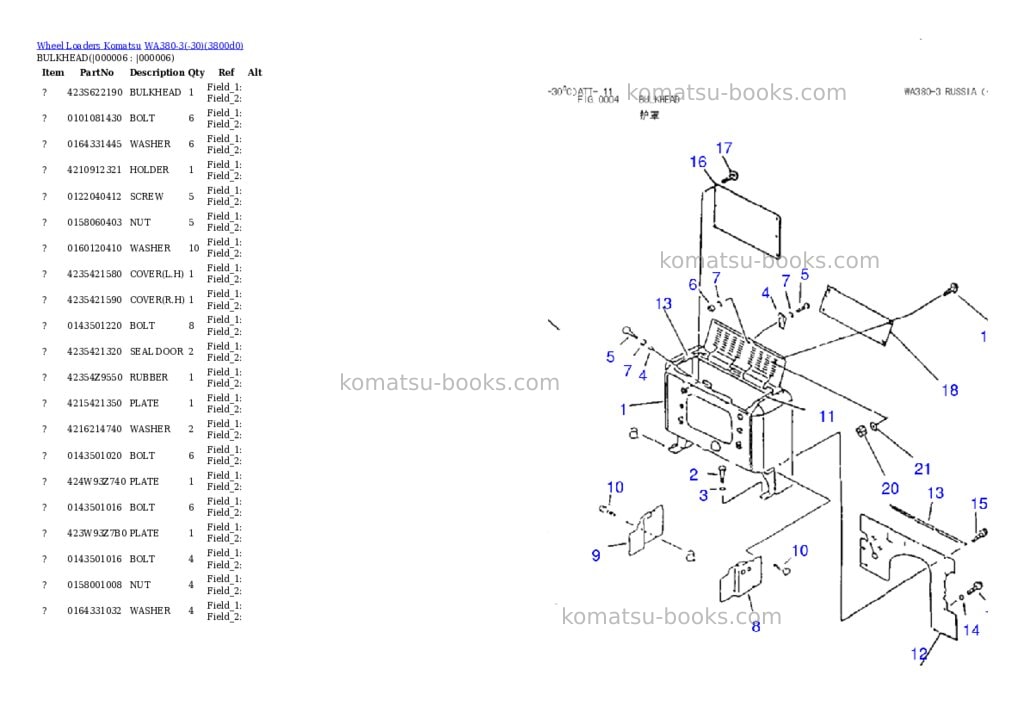 Komatsu wa380-3-30 Parts catalog cover Page 6 Komatsu wa380-3-30 Parts catalog cover Page 6