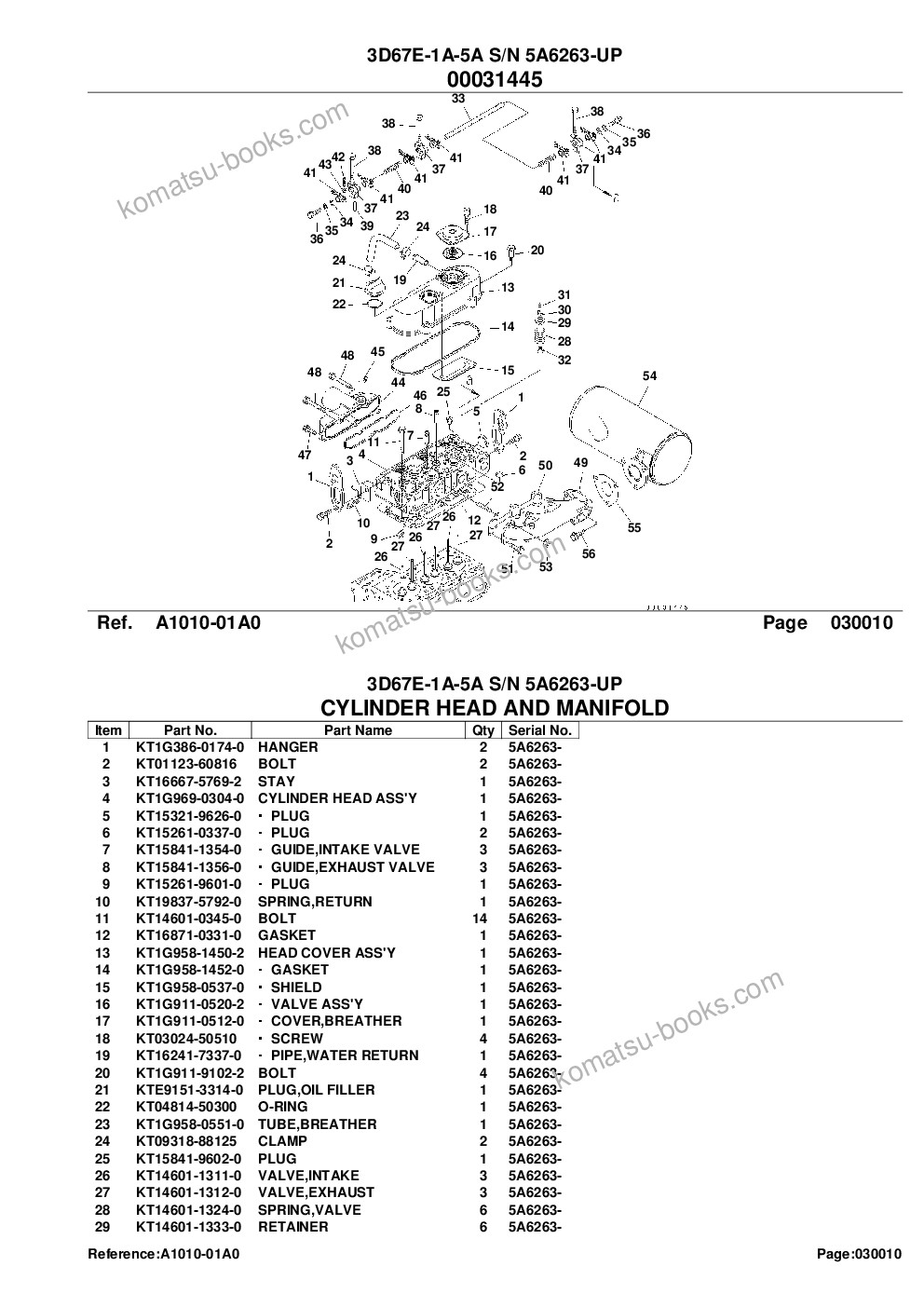 Komatsu 3d67e-1a-5a s/n 5a6263-up Parts catalog cover Page 3