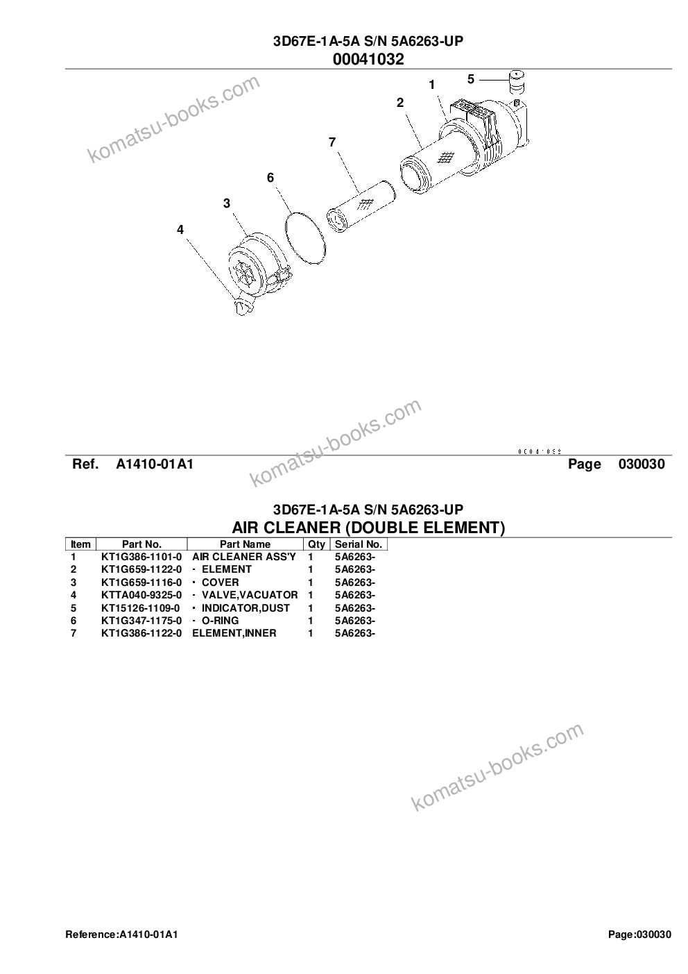 Komatsu 3d67e-1a-5a s/n 5a6263-up Parts catalog cover Page 6