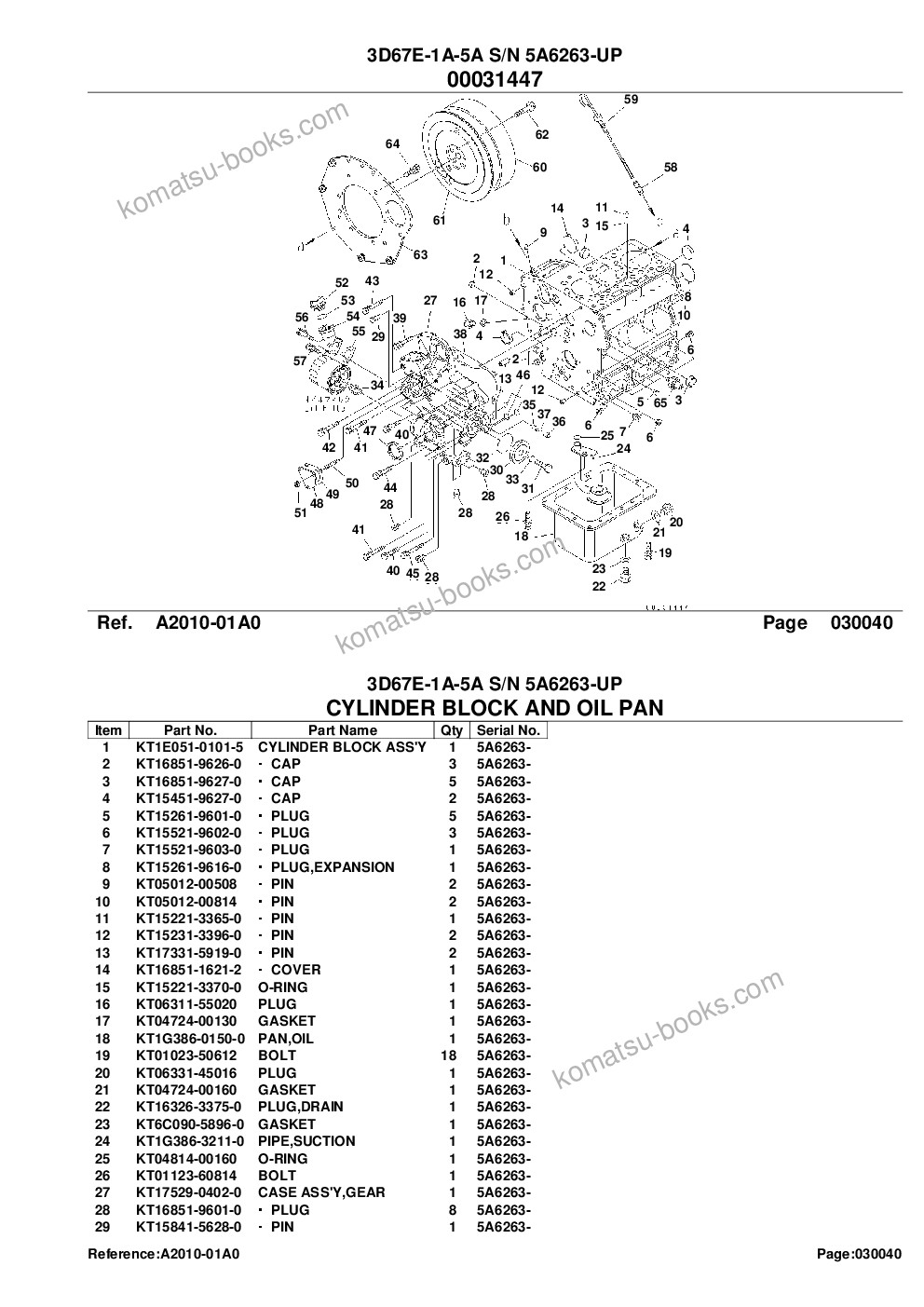 Komatsu 3d67e-1a-5a s/n 5a6263-up Parts catalog cover Page 7