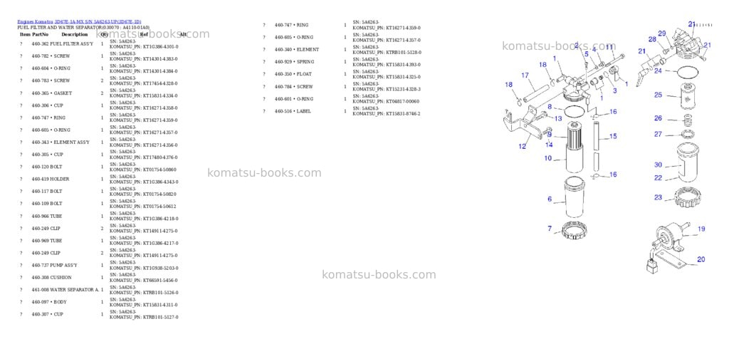 Komatsu 3d67e-1a-mx s/n 5a6263-up Parts catalog cover Page 6