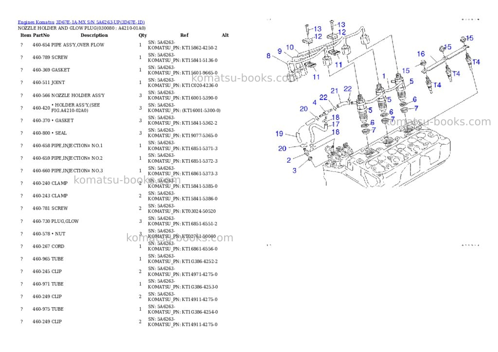 Komatsu 3d67e-1a-mx s/n 5a6263-up Parts catalog cover Page 7