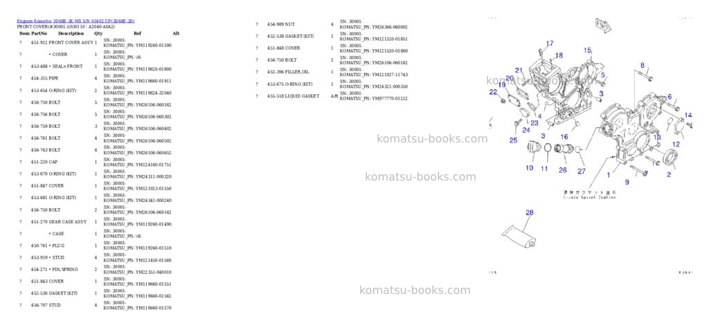 Komatsu 3d68e-3k-mx s/n 03402-up Parts catalog cover Page 10 Komatsu 3d68e-3k-mx s/n 03402-up Parts catalog cover Page 10