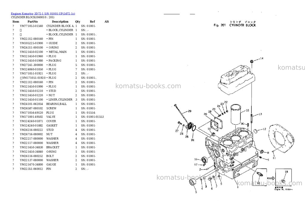 Komatsu 3d72-1 s/n 01001-up Parts catalog cover Page 8