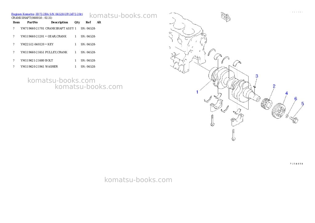 Komatsu 3d72-2ba s/n 04528-up Parts catalog cover Page 10
