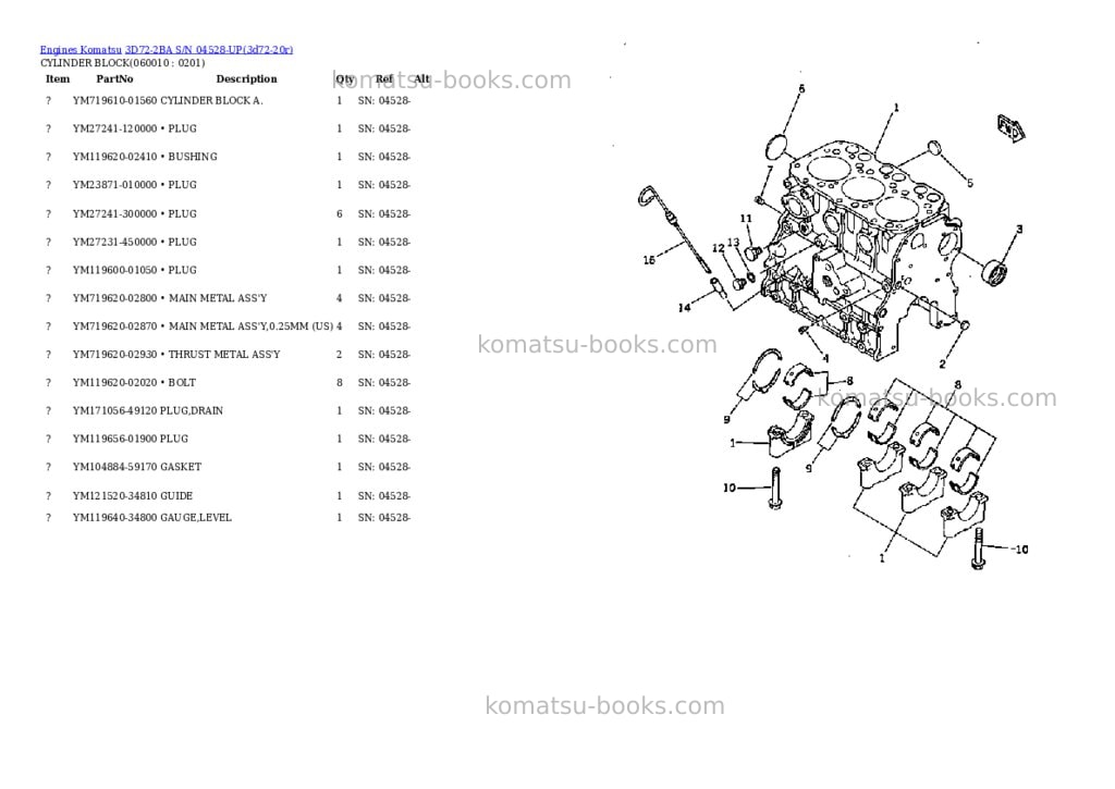 Komatsu 3d72-2ba s/n 04528-up Parts catalog cover Page 6