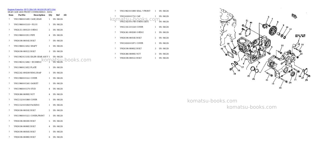 Komatsu 3d72-2ba s/n 04528-up Parts catalog cover Page 7