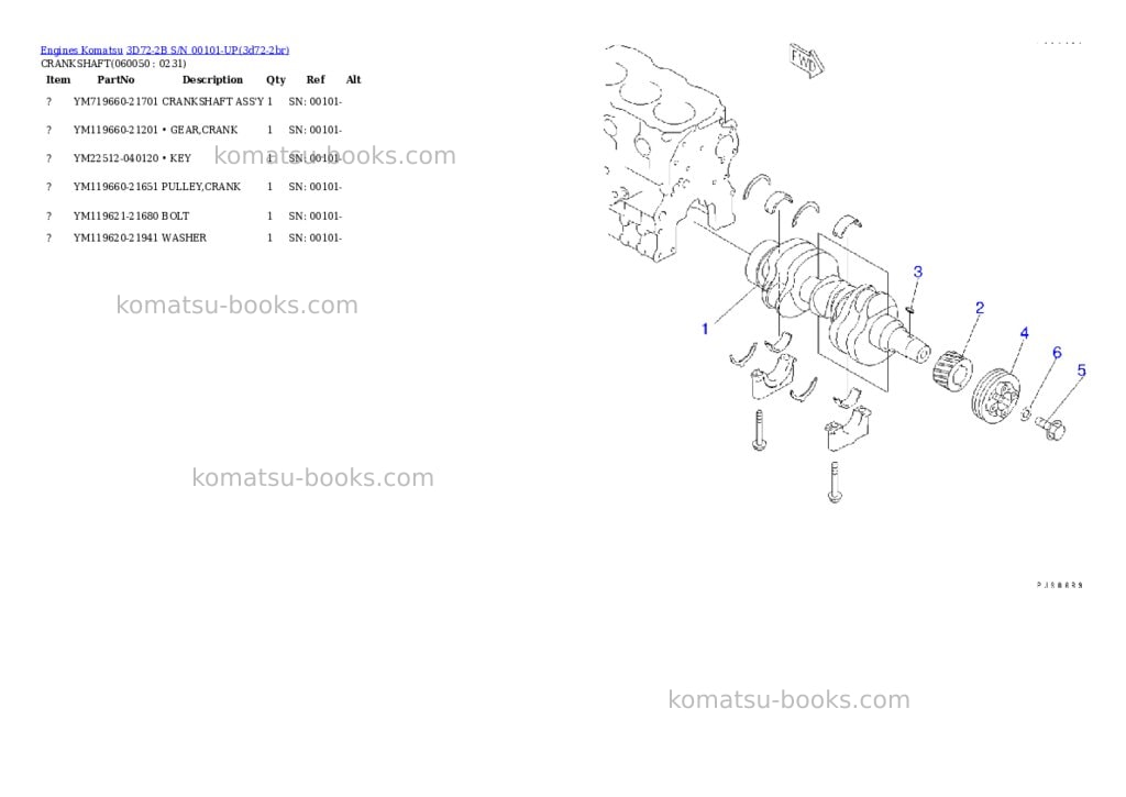 Komatsu 3D72-2B S/N 00101-UP Parts catalog cover Page 10 Komatsu 3D72-2B S/N 00101-UP Parts catalog cover Page 10