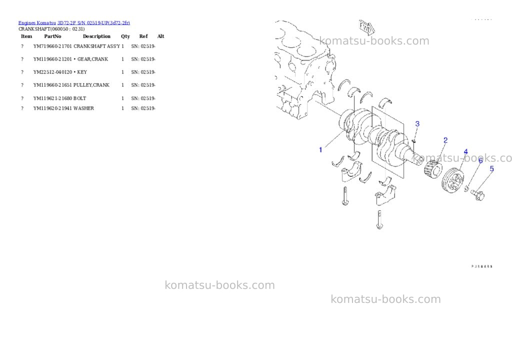 Komatsu 3D72-2F S/N 02519-UP Parts catalog cover Page 10