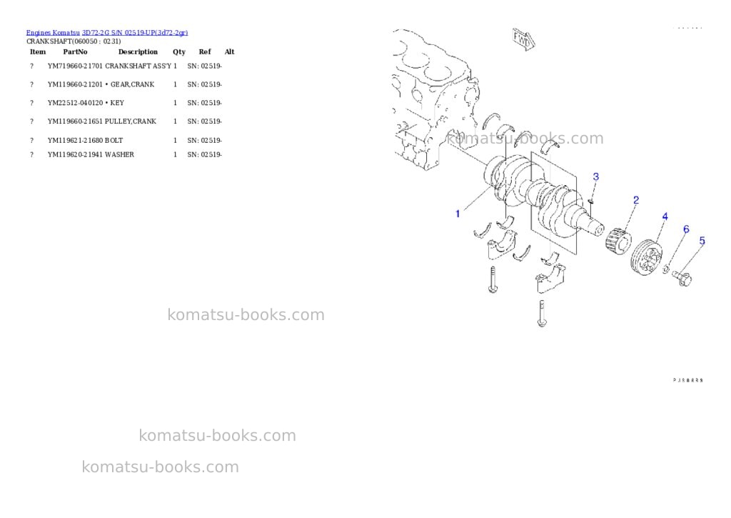 Komatsu 3D72-2G S/N 02519-UP Parts catalog cover Page 10
