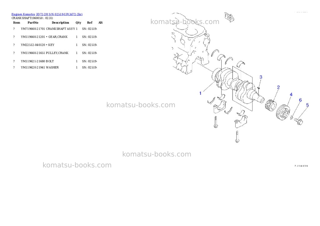 Komatsu 3d72-2h s/n 02519-up Parts catalog cover Page 10 Komatsu 3d72-2h s/n 02519-up Parts catalog cover Page 10