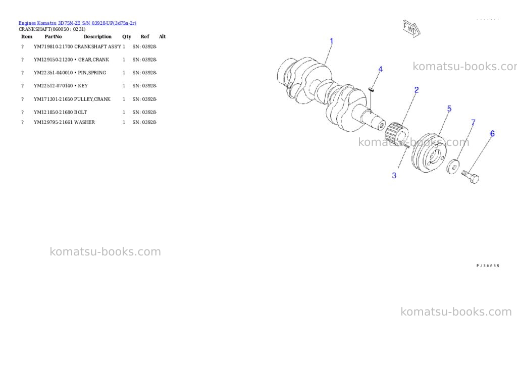 Komatsu 3d75n-2e s/n 03928-up Parts catalog cover Page 10