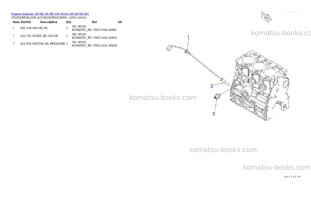 Komatsu 3d76e-5n-mx s/n 00101-up Parts catalog cover Page 8 Komatsu 3d76e-5n-mx s/n 00101-up Parts catalog cover Page 8