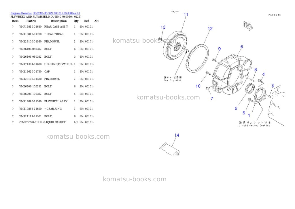 Komatsu 3D82AE-3D S/N 00101-UP Parts catalog cover Page 9 Komatsu 3D82AE-3D S/N 00101-UP Parts catalog cover Page 9