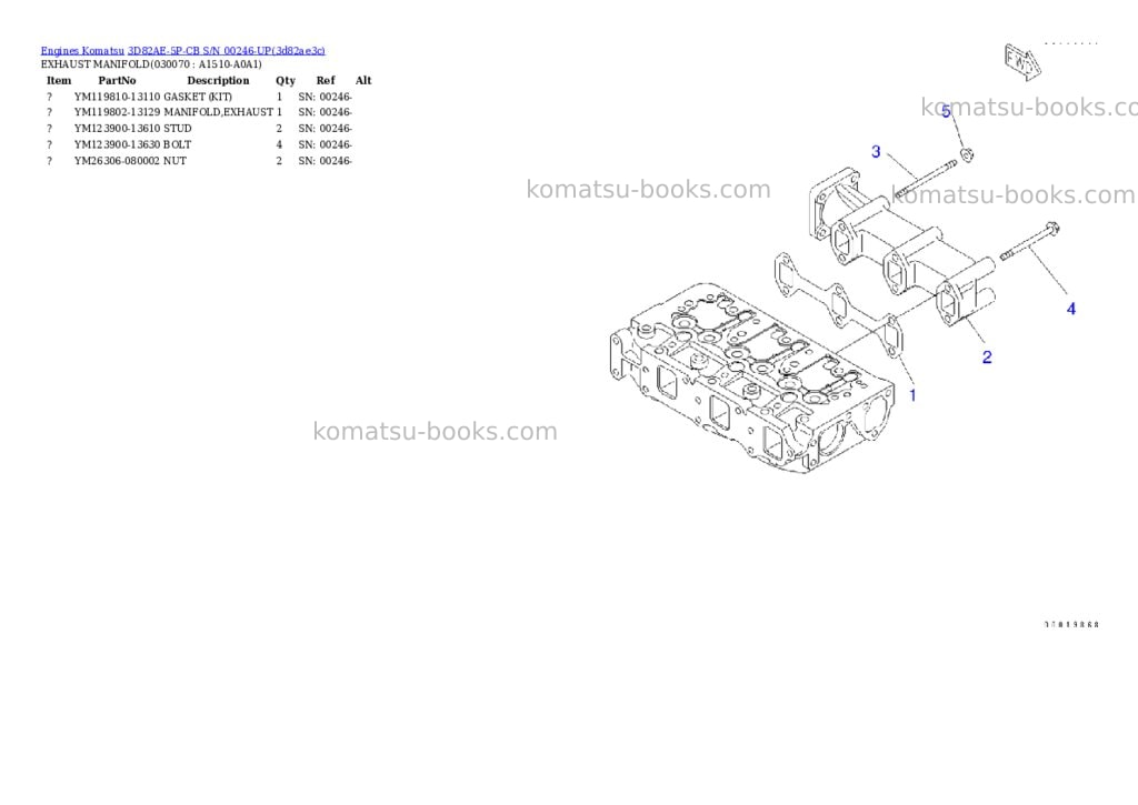 Komatsu 3d82ae-5p-cb s/n 00246-up Parts catalog cover Page 6
