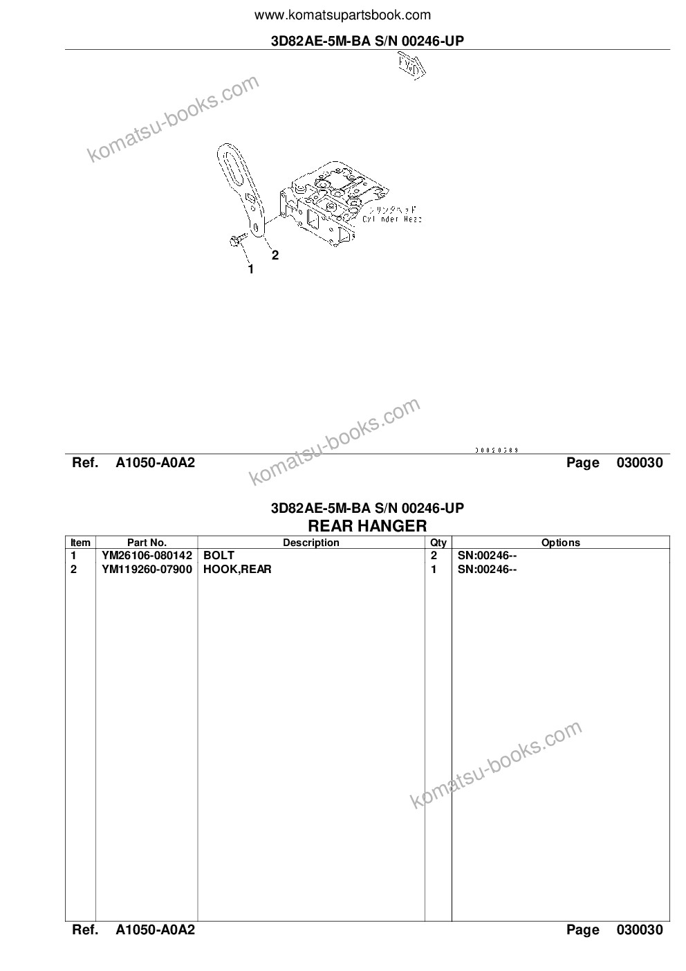 Komatsu 3D82AE-5M-BA S/N 00246-UP Parts catalog cover Page 5