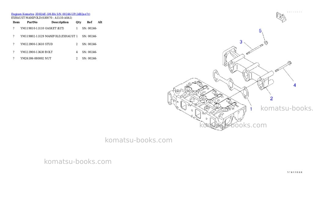 Komatsu 3d82ae-5m-ba s/n 00246-up Parts catalog cover Page 6 Komatsu 3d82ae-5m-ba s/n 00246-up Parts catalog cover Page 6