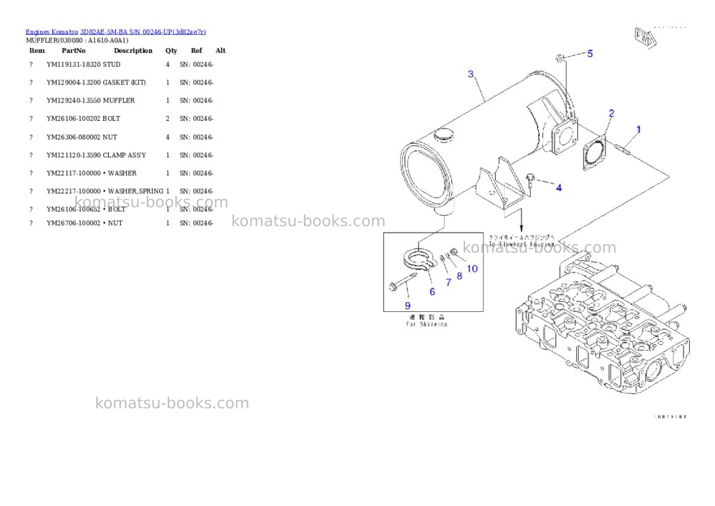 Komatsu 3d82ae-5m-ba s/n 00246-up Parts catalog cover Page 7 Komatsu 3d82ae-5m-ba s/n 00246-up Parts catalog cover Page 7