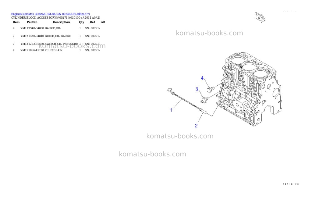 Komatsu 3d82ae-5m-ba s/n 00246-up Parts catalog cover Page 9 Komatsu 3d82ae-5m-ba s/n 00246-up Parts catalog cover Page 9
