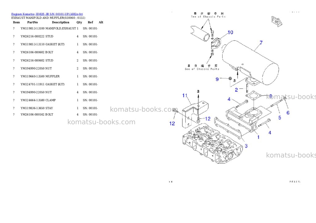 Komatsu 3D82E-3B S/N 00101-UP Parts catalog cover Page 5
