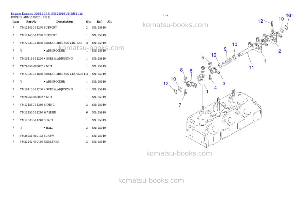 Komatsu 3D84-1GA-U S/N 25919-UP Parts catalog cover Komatsu 3D84-1GA-U S/N 25919-UP Parts catalog cover