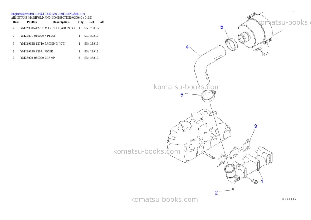Komatsu 3D84-1GA-U S/N 25919-UP Parts catalog cover Page 3 Komatsu 3D84-1GA-U S/N 25919-UP Parts catalog cover Page 3