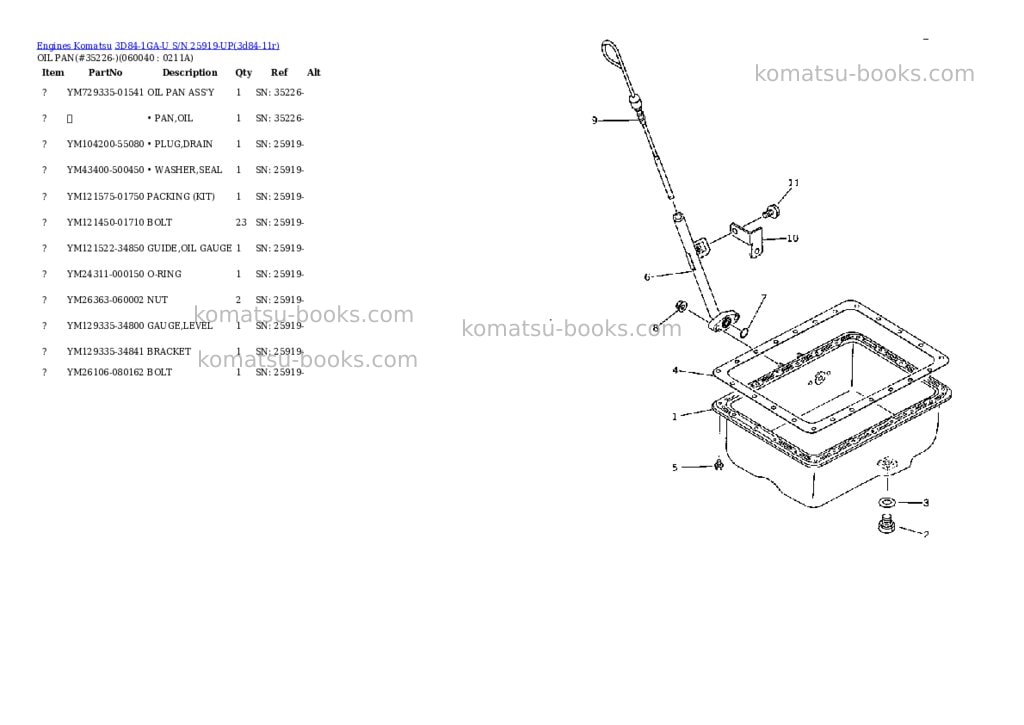 Komatsu 3D84-1GA-U S/N 25919-UP Parts catalog cover Page 9 Komatsu 3D84-1GA-U S/N 25919-UP Parts catalog cover Page 9