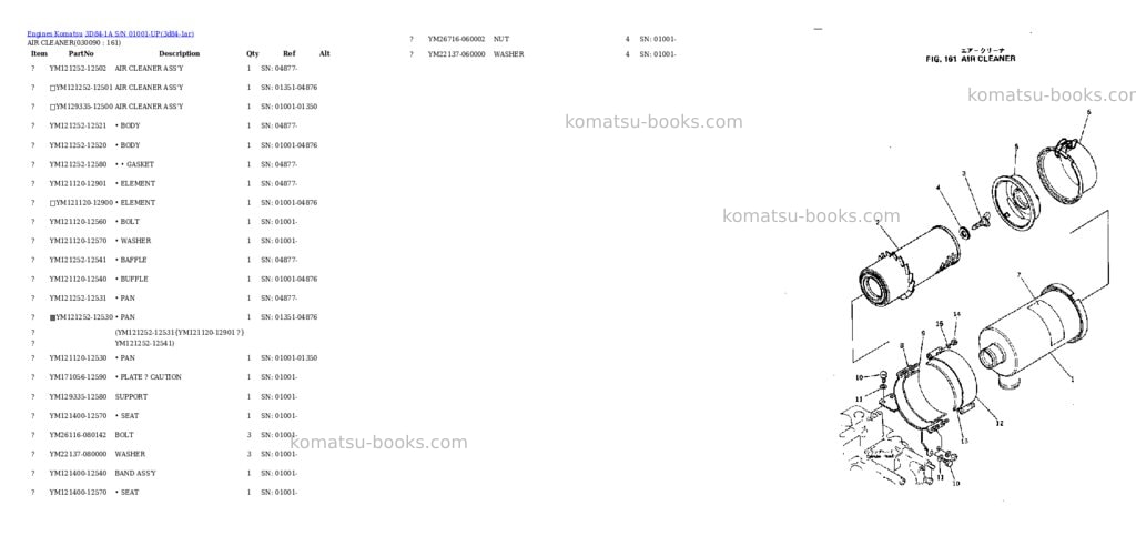 Komatsu 3D84-1A S/N 01001-UP Parts catalog cover Page 8