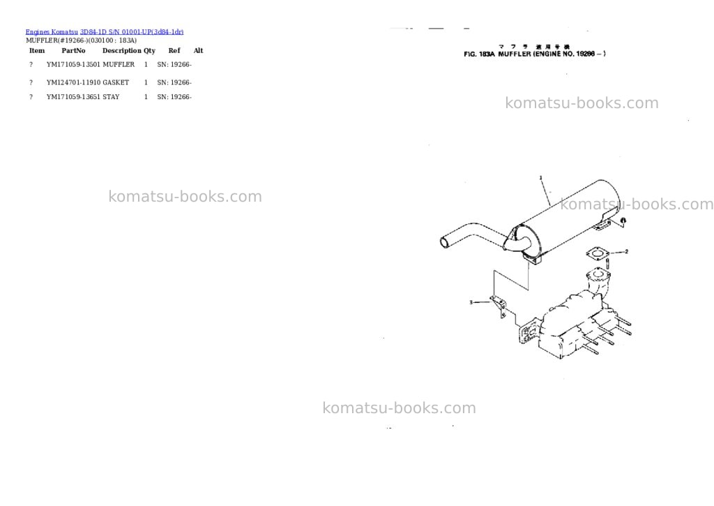 Komatsu 3d84-1d s/n 01001-up Parts catalog cover Page 9