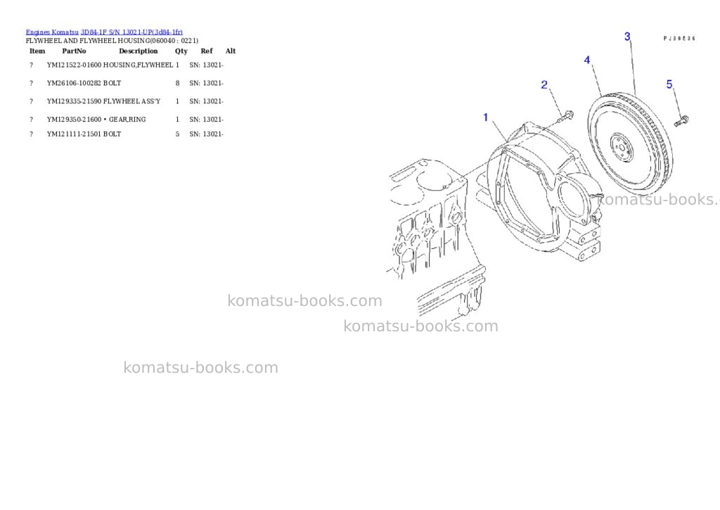 Komatsu 3D84-1F S/N 13021-UP Parts catalog cover Page 10