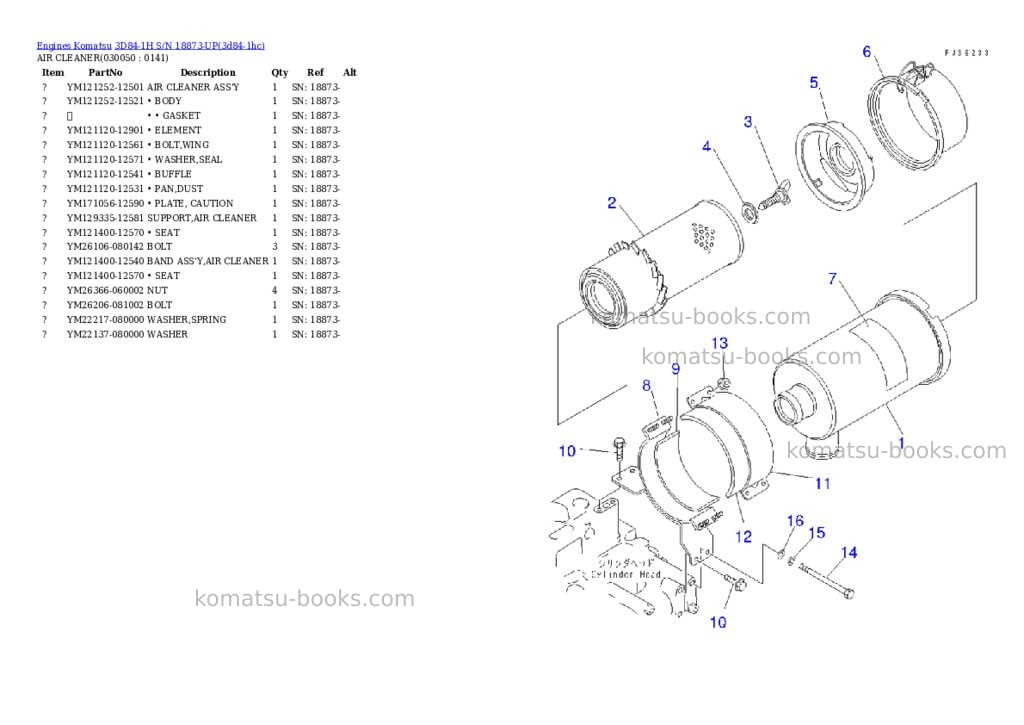 Komatsu 3d84-1h s/n 18873-up Parts catalog cover Page 4 Komatsu 3d84-1h s/n 18873-up Parts catalog cover Page 4