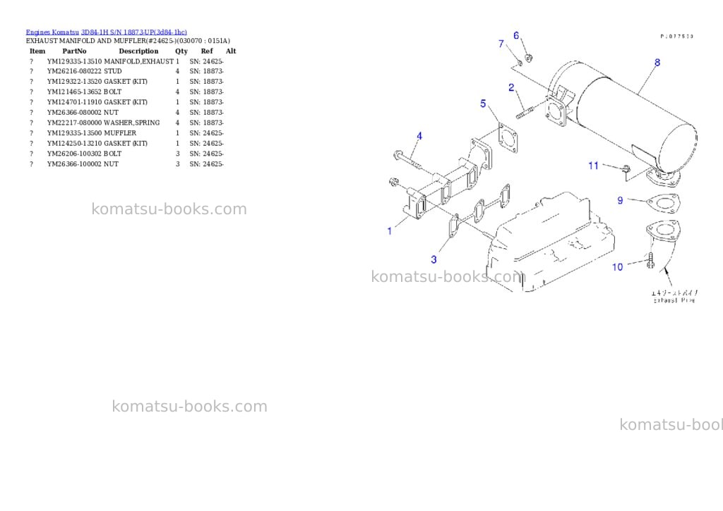 Komatsu 3d84-1h s/n 18873-up Parts catalog cover Page 6 Komatsu 3d84-1h s/n 18873-up Parts catalog cover Page 6
