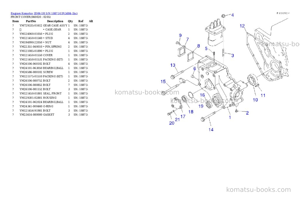 Komatsu 3d84-1h s/n 18873-up Parts catalog cover Page 8 Komatsu 3d84-1h s/n 18873-up Parts catalog cover Page 8