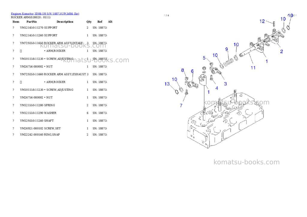 Komatsu 3D84-1H S/N 18873-UP Parts catalog cover Komatsu 3D84-1H S/N 18873-UP Parts catalog cover