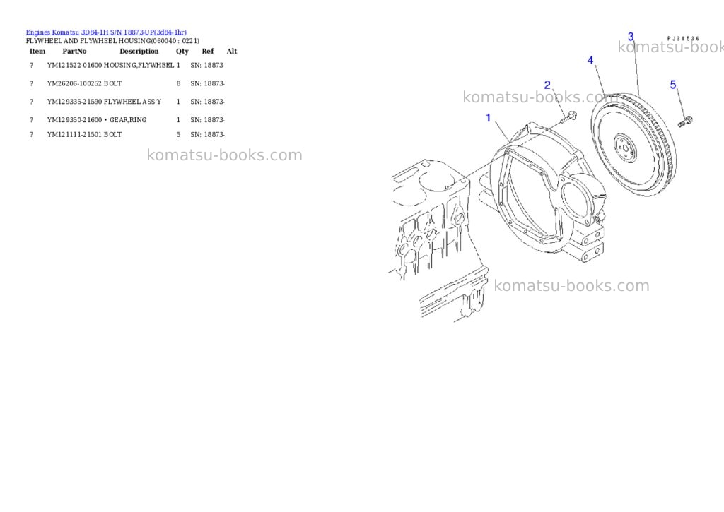 Komatsu 3D84-1H S/N 18873-UP Parts catalog cover Page 10 Komatsu 3D84-1H S/N 18873-UP Parts catalog cover Page 10