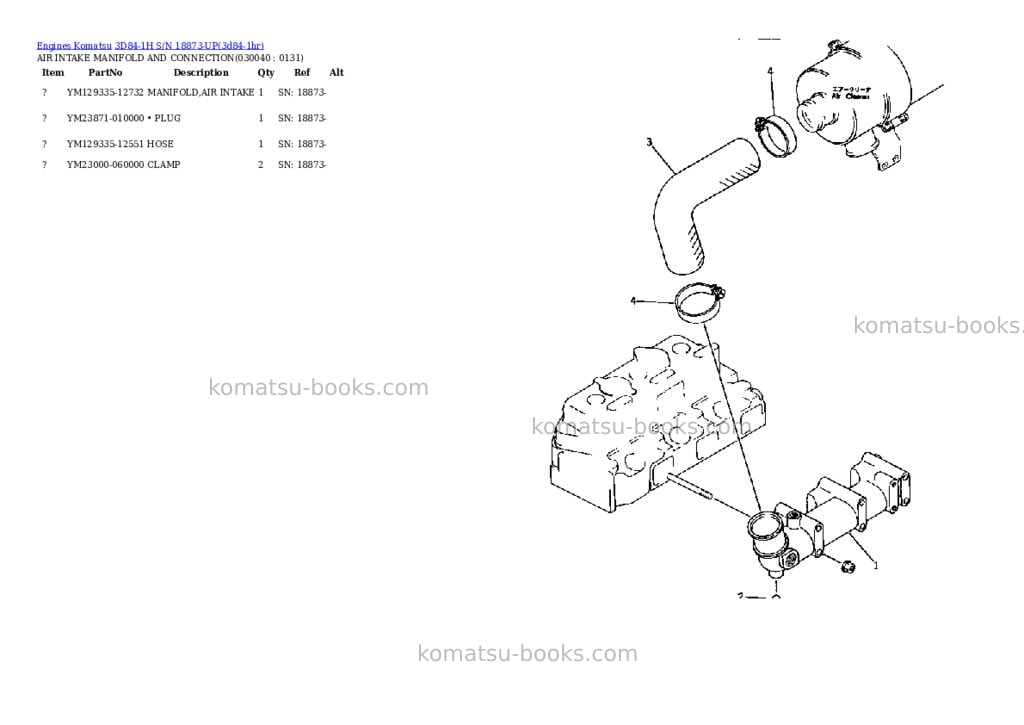 Komatsu 3D84-1H S/N 18873-UP Parts catalog cover Page 3 Komatsu 3D84-1H S/N 18873-UP Parts catalog cover Page 3
