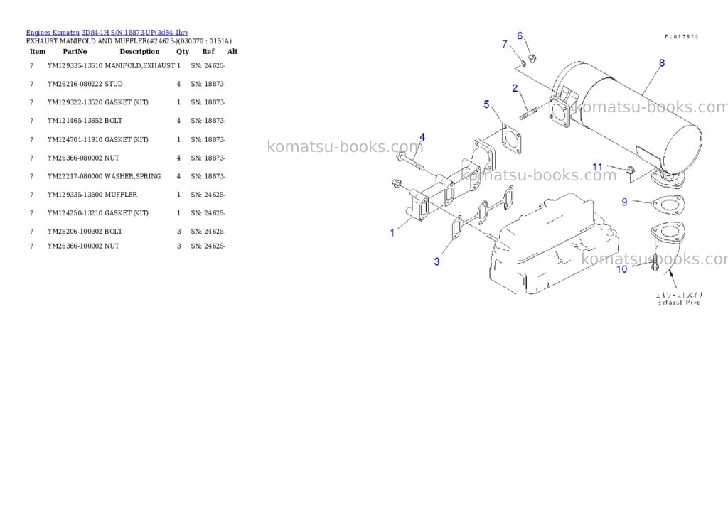 Komatsu 3D84-1H S/N 18873-UP Parts catalog cover Page 6 Komatsu 3D84-1H S/N 18873-UP Parts catalog cover Page 6