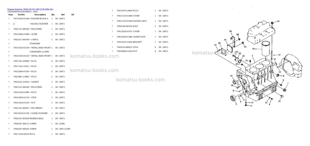 Komatsu 3D84-1H S/N 18873-UP Parts catalog cover Page 7 Komatsu 3D84-1H S/N 18873-UP Parts catalog cover Page 7