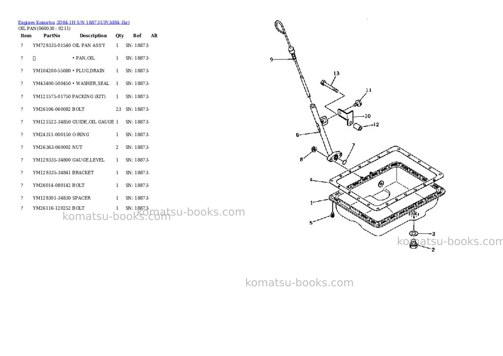 Komatsu 3D84-1H S/N 18873-UP Parts catalog cover Page 9 Komatsu 3D84-1H S/N 18873-UP Parts catalog cover Page 9