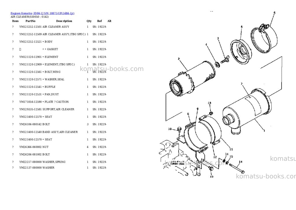 Komatsu 3D84-1J S/N 18873-UP Parts catalog cover Page 4 Komatsu 3D84-1J S/N 18873-UP Parts catalog cover Page 4