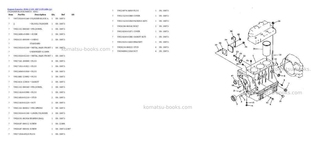 Komatsu 3D84-1J S/N 18873-UP Parts catalog cover Page 7 Komatsu 3D84-1J S/N 18873-UP Parts catalog cover Page 7