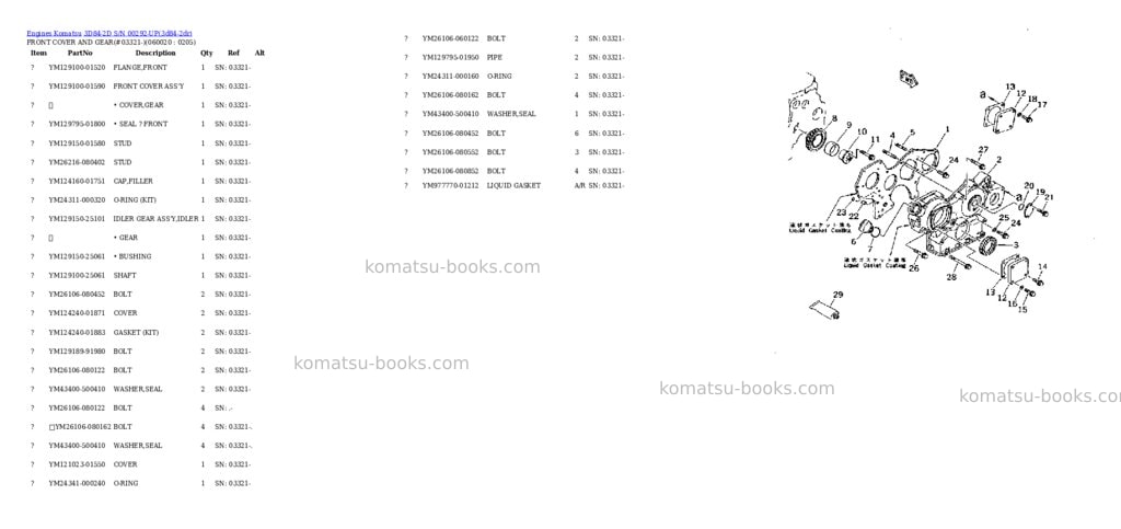 Komatsu 3d84-2d s/n 00292-up Parts catalog cover Page 8 Komatsu 3d84-2d s/n 00292-up Parts catalog cover Page 8