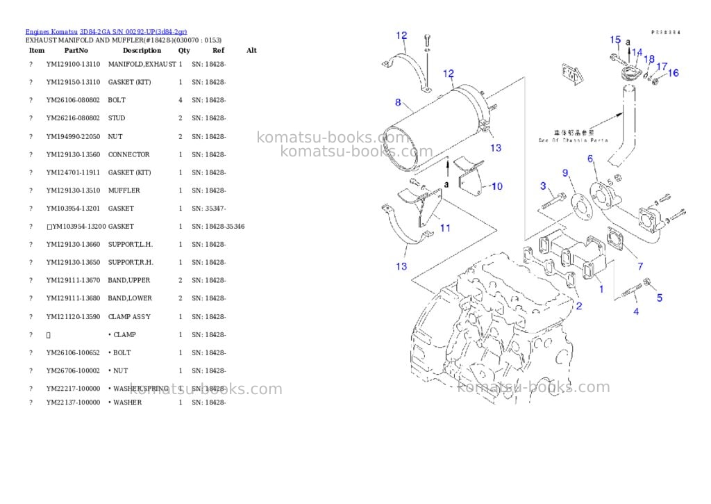 Komatsu 3D84-2GA S/N 00292-UP Parts catalog cover Page 6