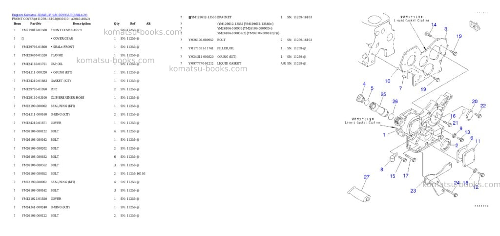 Komatsu 3D84E-3F S/N 05993-UP Parts catalog cover Page 10