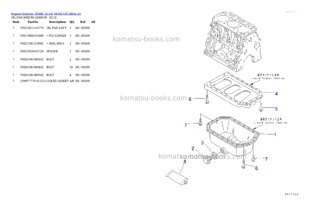 Komatsu 3d84e-3a s/n 00292-up Parts catalog cover Page 8 Komatsu 3d84e-3a s/n 00292-up Parts catalog cover Page 8