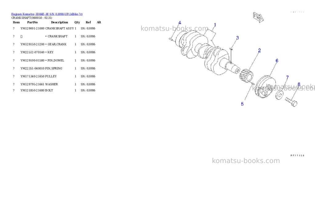 Komatsu 3D84E-3E S/N 03098-UP Parts catalog cover Page 10 Komatsu 3D84E-3E S/N 03098-UP Parts catalog cover Page 10