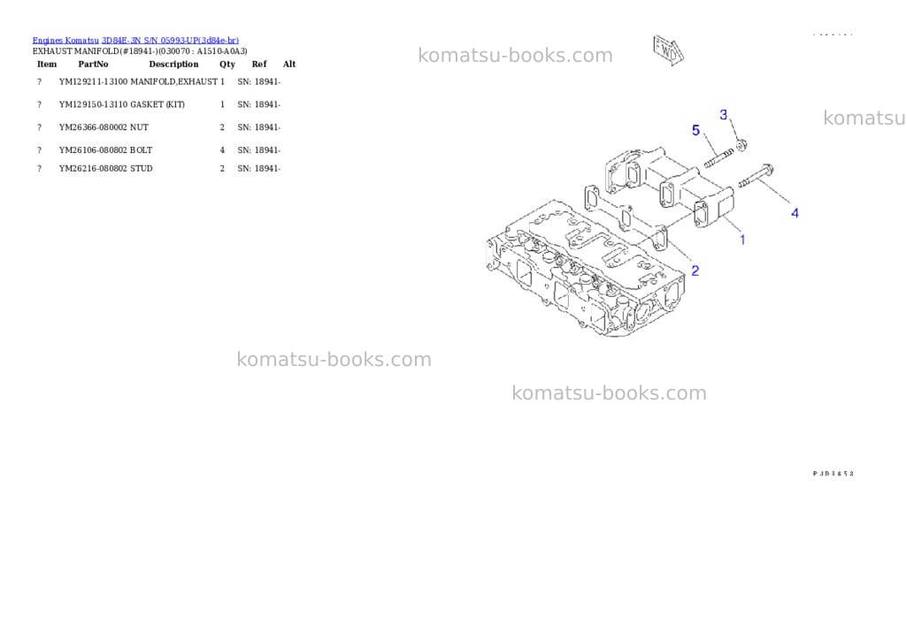 Komatsu 3d84e-3n s/n 05993-up Parts catalog cover Page 6