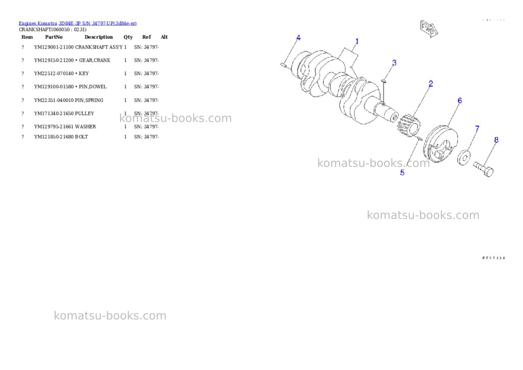 Komatsu 3d84e-3p s/n 34797-up Parts catalog cover Page 10