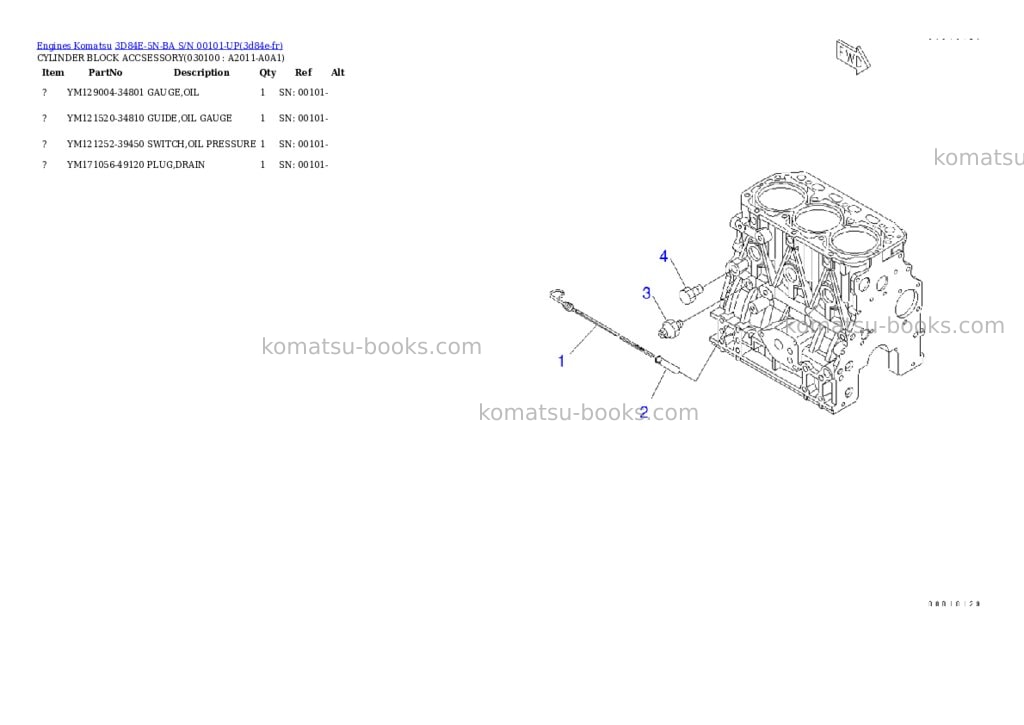 Komatsu 3D84E-5N-BA S/N 00101-UP Parts catalog cover Page 9 Komatsu 3D84E-5N-BA S/N 00101-UP Parts catalog cover Page 9